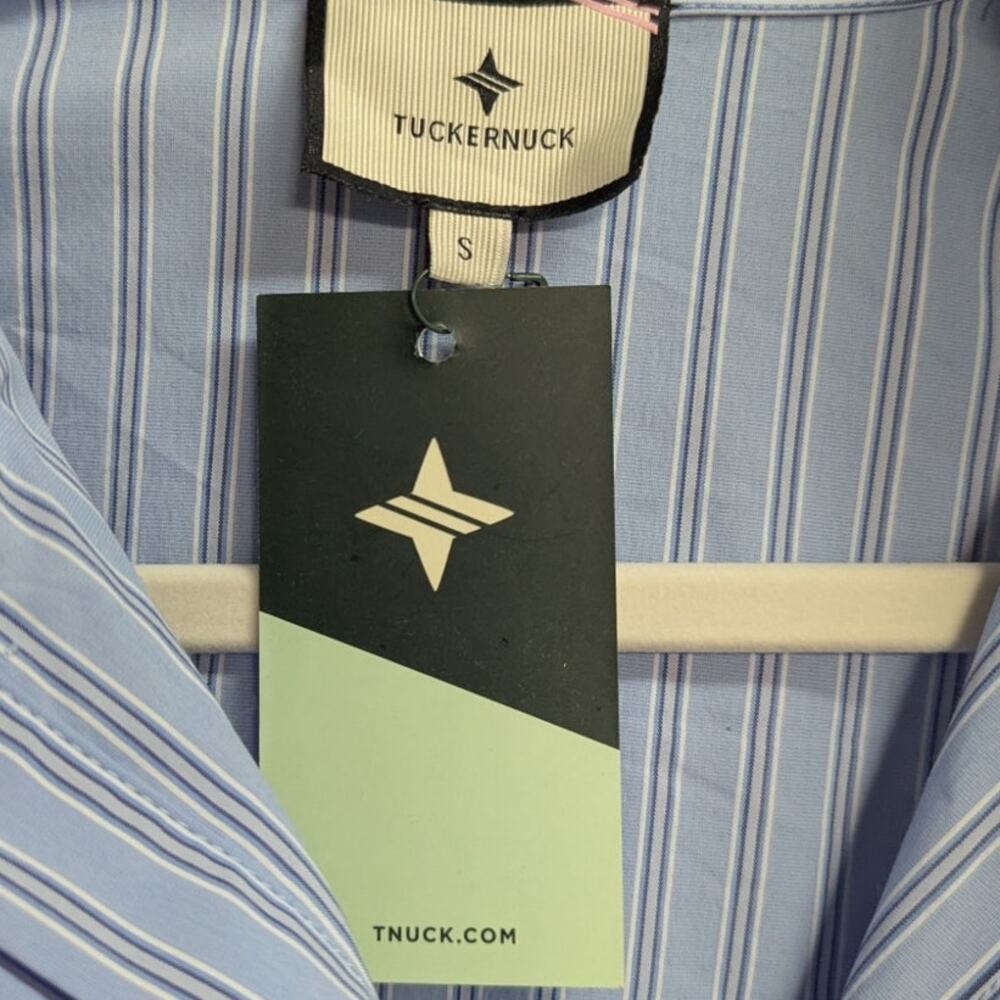 Tuckernuck Corinne Blue Stripe Floral Sleeve Mini Shirt Dress NWT Small - Picture 5 of 6